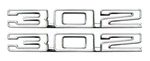 Oer White Zinc Diecast Chrome 302 Hood Emblem Set For 1969 Camaro Cowl Induction. Fixed Price $45.98.