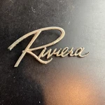 1964 1965 Buick Riviera Trunk Script Rear Body Emblem 4485658 Salvage Part. Fixed Price $24.95.