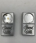 Pair 1973 1974 Pontiac Grand Ville Roof Sail Panel Emblems With Pins 9621439. Fixed Price $19.55.