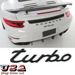 Matte Black Turbo Rear Trunk Body Emblem Badge For Porsche 911 Cayenne Macan Etc. Fixed Price $17.99.