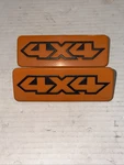 1987-1990 Nissan Pathfinder 2 Door Pillar 4X4 Emblems Badge Oem Pair Orange. Fixed Price $39.95.