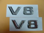 Two Pcs Of Chrome * V8 Emblem Badges Mercedes Bmw Aston Martin Audi R8 Jaguar. Fixed Price $22.00.