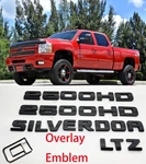 Matte Black Overlay Emblem 2500HD Silverado Ltz Chevy 2007-2019. Fixed Price $60.98.