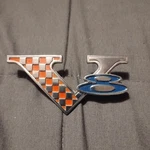 1964 Plymouth Barracuda Nos V8 Emblem Valiant Mopar New Old Stock Fender Badge. Fixed Price $125.00.