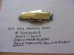 Chevy Trailblazer Rear Tailgate Bowtie Emblem 2002-2009 Nos Gm 20830823. Fixed Price $68.95.