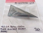 Original 1963 Gm Pontiac Catalina Trunk Arrowhead Emblem Chrome #4884957. Fixed Price $30.00.