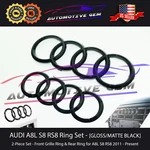 Audi A8L Ring Black Front Grille & Rear Trunk Emblem Lid Logo Hatch Badge RS8. Fixed Price $74.65.