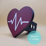 Heartbeat Pulse Trailer Hitch Cover - Custom Color Fits 2 Inch Receiver. Fixed Price $36.00.