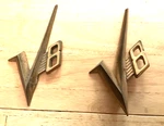 (2) Mopar 1955 Dodge Custom Royal Lancer Quarter Panel V8 Emblems Oem 1599091. Fixed Price $75.00.