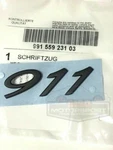 Genuine Porsche Rear Emblem "911" Matte Black 99155923103. Fixed Price $74.00.