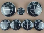 Pcs Bmw Black 56/68MM Wheel Center Caps Hood Trunk Emblems Badge M3 M5. Fixed Price $89.89.