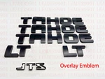 Matte Black Overlay Emblem Fit Tahoe Nameplate Letter For Gm 07-20 Chevrolet Lt. Fixed Price $49.89.