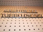 Mercedes W116 300SD 79-80 Turbo Diesel Rear Lid Metal Genuine Mbz Oem Emblem. Fixed Price $55.00.