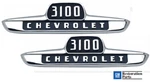 1955 Chevy Truck Lh & Rh Chevrolet 3100 Hood Side Emblems Pair W/fasteners. Fixed Price $136.95.