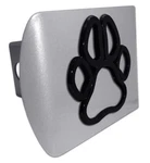 Black Paw Print Emblem Brushed Chrome Metal Usa Made Trailer Hitch Cover. Fixed Price $89.99.