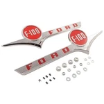 Hood Side Emblem Ford F-100 Red Painted Pair 1956. Fixed Price $85.66.
