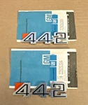 Nos Rare 1980 442 Emblem Sail Panel Trunk Oem Metal Gm 2505384 Set (2) Free Sh. Fixed Price $299.99.