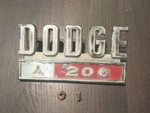 1969 Dodge Truck D200 Front Fender Emblem Oem 2833662 + Good Pins. Fixed Price $34.99.
