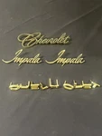 1971 Chevy Impala New Gold Emblem Set 4PC Header Letters Quarter + Trunk. Fixed Price $169.99.