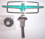 1977 1978 1979 New Thunderbird Chrome Hood Ornament With Light Green Insert. Fixed Price $325.00.