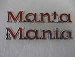 2 Opel" Manta Red Emblems Badge Script Trim Metal Vintage. Fixed Price $44.00.