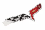 Genuine Gm Front Bumper Fascia Crossed-flags Emblem Chrome 22901567. Fixed Price $84.22.