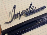 Vintage Chevy Impala Custom Part # 9840507 - Side Panel Emblem? Chevrolet. Fixed Price $35.00.