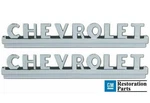 47-52 Chevy Advance Design Truck "chevrolet" Side Hood Emblems Gm Lic. Fixed Price $70.00.