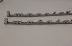 (2) 1951-53 Chrysler Imperial Fender Emblems 1371952 W/pins (14" Long). Fixed Price $54.55.
