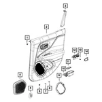 Mopar 6DR54U8LAA "fiat" Front Inner Door Emblem. Fixed Price $105.00.