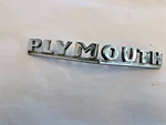 1946 1947 1948 Plymouth Hood Name Emblem, Nice Complete Used Original Mopar Oem. Fixed Price $150.00.