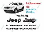 Gloss Black Front Rear Jeep Cherokee 4X4 Emblem Fit For 2014-2018. Fixed Price $99.80.