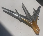 1955 Pontiac Hood Ornament Deluxe Jet Airplane W Amber Indian Star Chief Safari. Fixed Price $299.99.