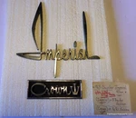 1961-63 Chrysler Imperial Crown Fender & Grill Emblems #1904366 #2189687 Oem. Fixed Price $89.95.