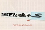 Porsche 992 911 Turbo Gloss Black Rear Emblems. Fixed Price $148.00.