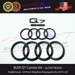 Audi Q7 Emblem Gloss Black Front Grille Trunk Rear Ring Quattro Line Kit 2017+. Fixed Price $88.88.