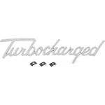 Speedway 5506691 Chrome Plated Turbocharged Add-on Script Emblem Decal. Fixed Price $15.99.