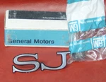 Nos 1976-77 Pontiac Grand Prix "sj" Fender Nameplate Emblem Badge Gm 494465 Oem. Fixed Price $135.00.