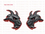 New Ram Head Emblem For Trx 1500 Fender Badge Hellcat Style Black Red. Fixed Price $42.88.