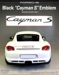 Genuine Porsche Cayman Trunk Script Emblem (black) 98755998301041. Fixed Price $425.00.