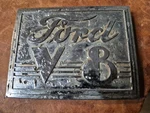 1940 Ford V8 Deluxe Trunk Lid Emblem 01A-7043370 Used Very Good Flathead Coupe. Fixed Price $16.00.
