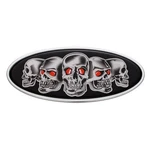 United Pacific 10882 Emblem, Chrome, Die Cast Skull, Black. Fixed Price $43.19.