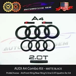 Audi A4 Emblem Black Front Grille Trunk Ring Quattro 2.0T S Line Kit 2008-2019. Fixed Price $99.99.