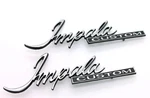 Usa-made All-metal 69-76 Impala Custom Emblem Pair Coupe Rear Sail Panel Script. Fixed Price $39.99.