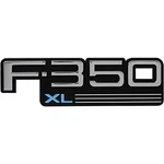 1992-96 Ford Pickup Truck; "F-350 Xl" Front Fender Emblem; Black W/ Chrome. Fixed Price $39.99.