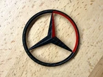 Mercedes-benz W203 Red & Black Carbon Fiber Effect Oem Rear Trunk Star Emblem. Fixed Price $85.00.