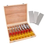 8PC Chisels Woodworking Set 1/4" 1-1/2 + 3PC Diamond Whetstones. Fixed Price $105.88.