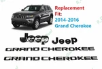 Gloss Black Front Rear Jeep Door Letters Emblems Fit 2014-2016 Grand Cherokee. Fixed Price $86.80.