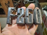 Vintage 1970'S Ford F-250 Front Fender Emblem Badge KBC-40083 D4TB-16702-BA. Fixed Price $9.00.