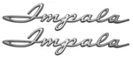 1962 Chevy Impala Quarter Panel Emblem Scripts Pair Trim Parts. Fixed Price $62.95.